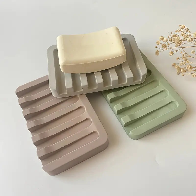 SoapRack Mýdelník Podložka pod mýdlo z betonu s drážkami