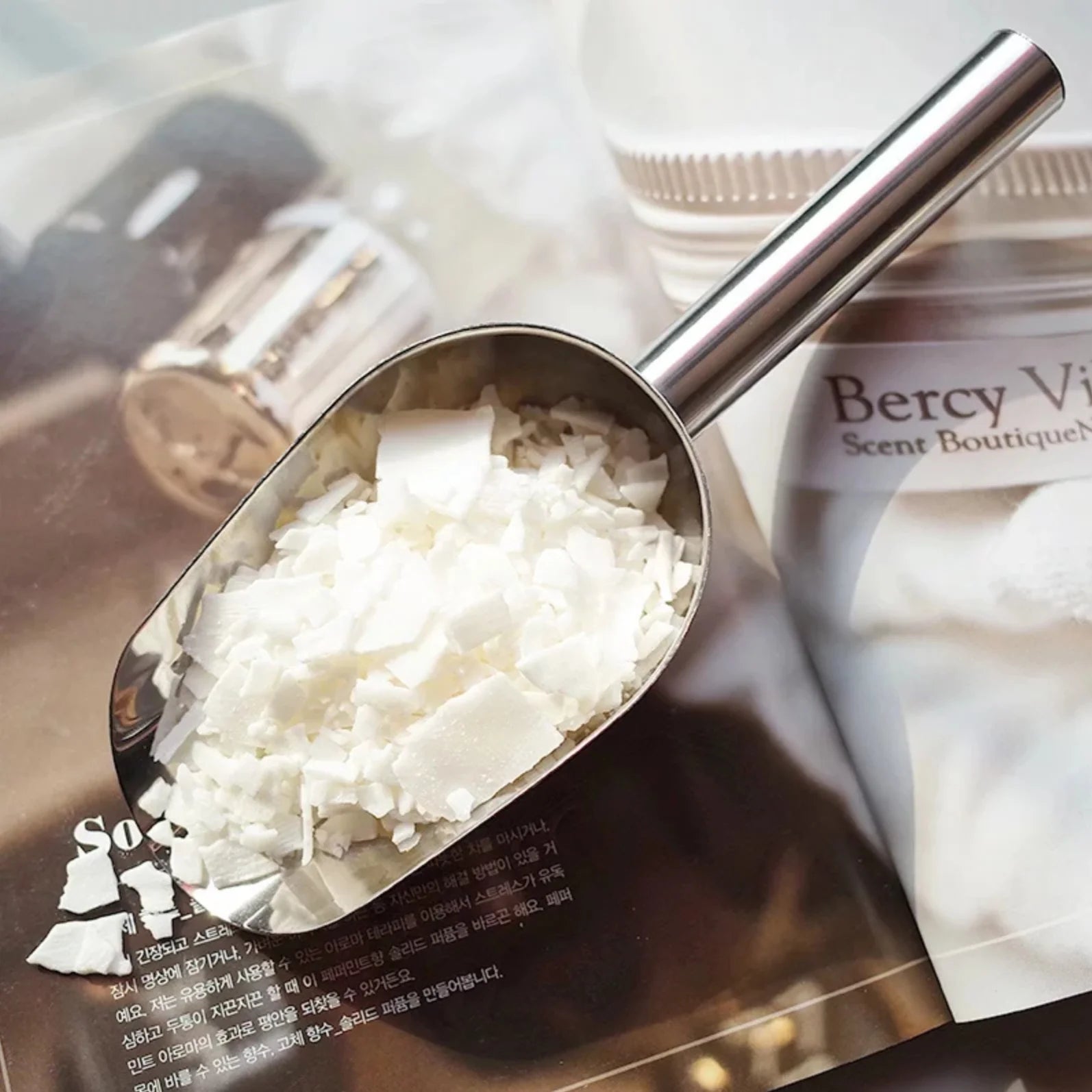 Lopatka na sypaný vosk a sypké věci z nerezu 7x20cm