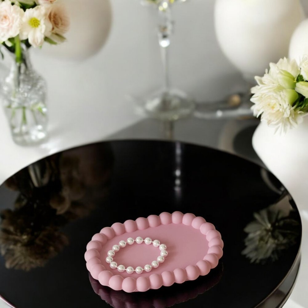 Ovale Tácek bublinový oválný obdélník z betonu