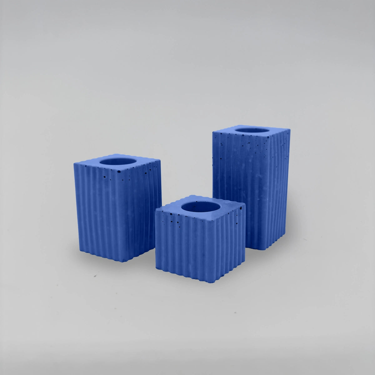 Candelabra 3 Držáky Sada na svícny vroubkované z beton