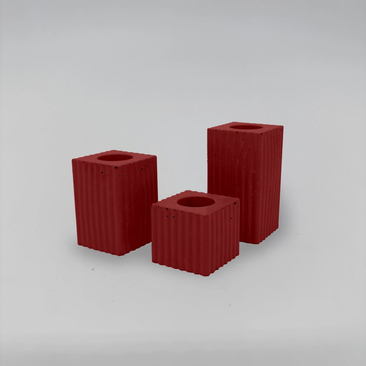 Candelabra 3 Držáky Sada na svícny vroubkované z beton