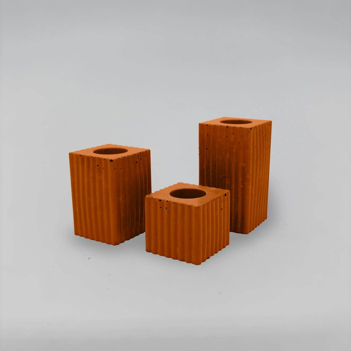 Candelabra 3 Držáky Sada na svícny vroubkované z beton