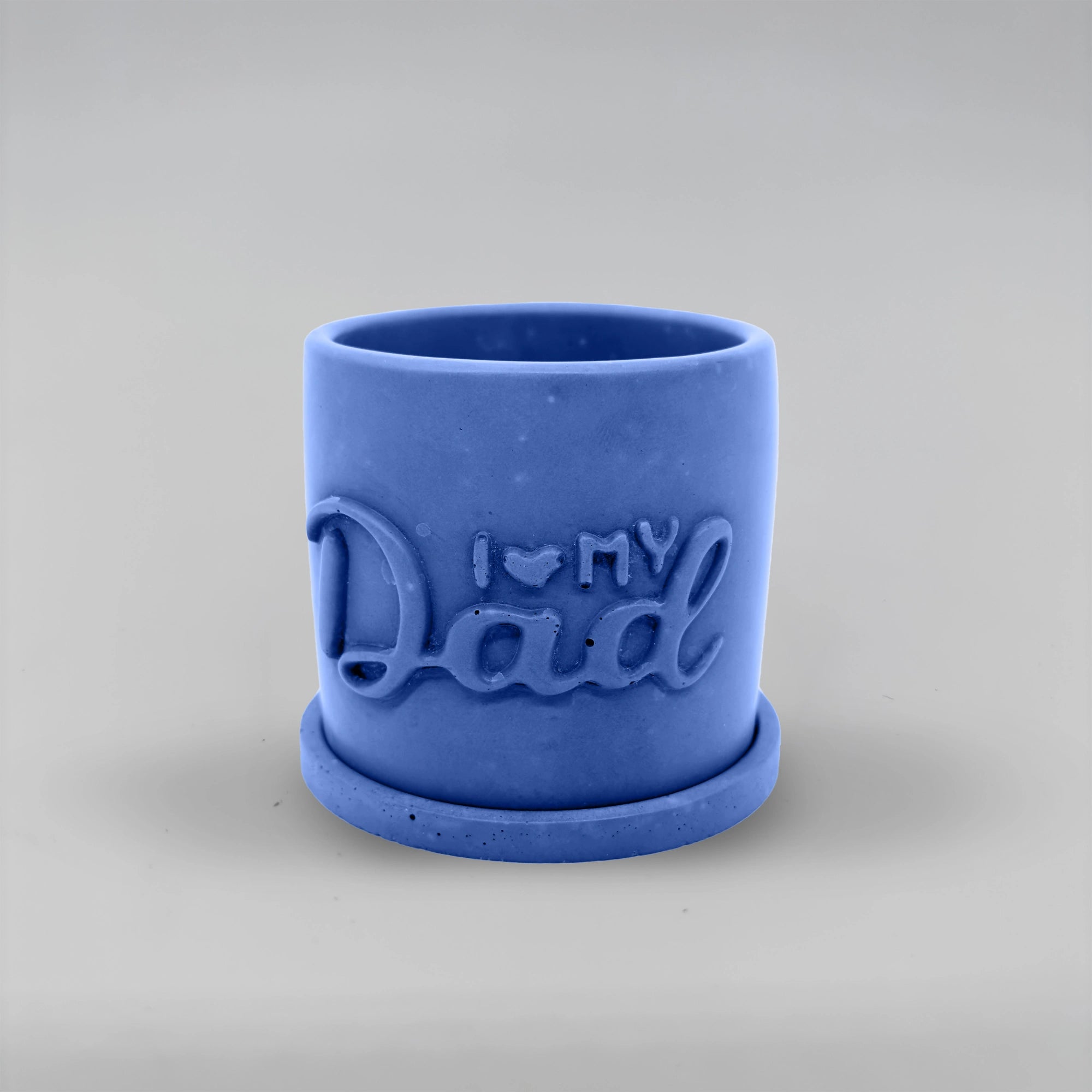Pot ,I Love my Dad, Květináček s drenáží z betonu + podtácek