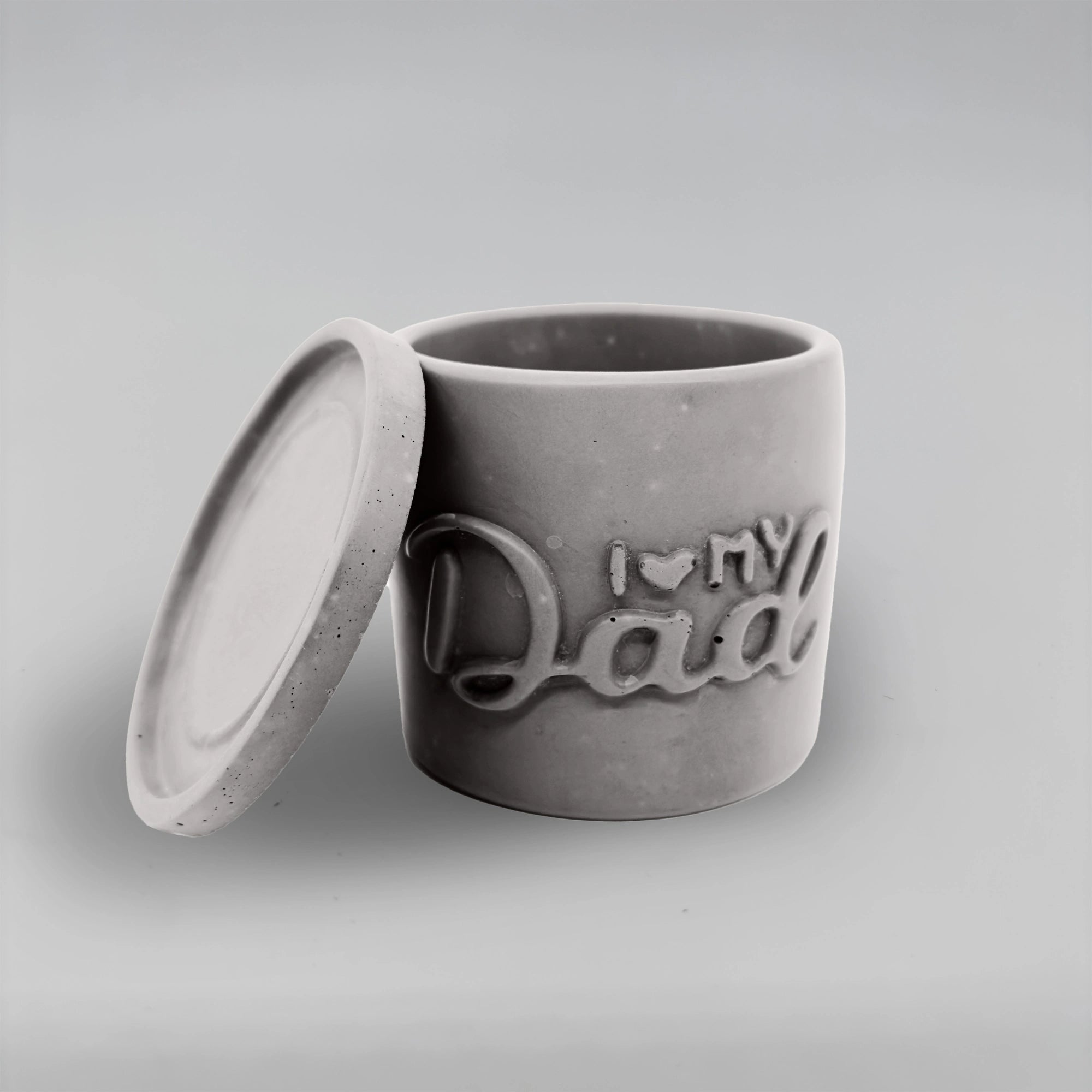 Récipient ,I Love my Dad, Nádobka z betonu multifunkční + podtácek