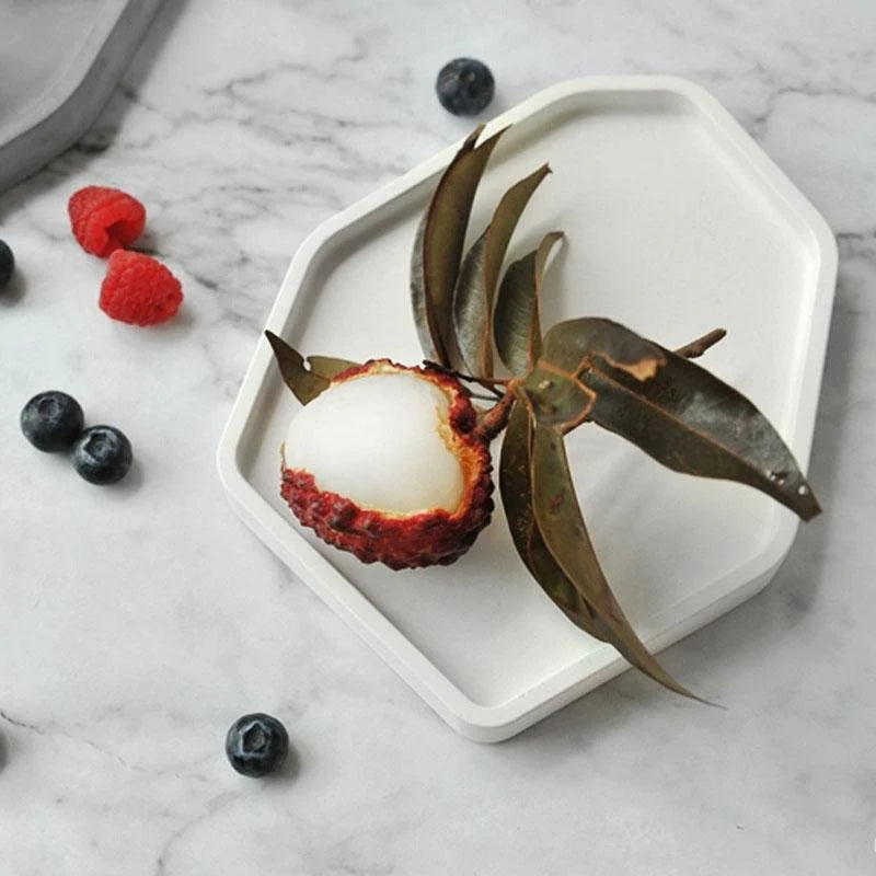 Polygon Podnos a tác polygonální z UHPC betonu 31x24cm