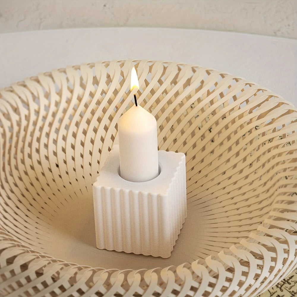 Candelabra 3 Držáky Sada na svícny vroubkované z beton