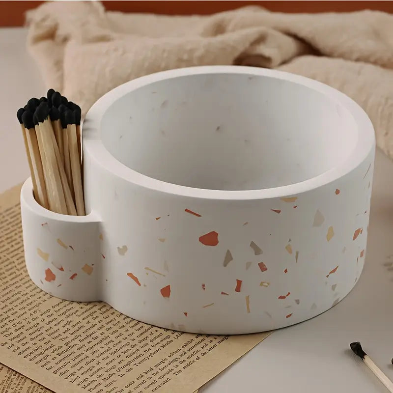 DuoMatch Nádobka s přihrádkou z UHPC betonu kulatá