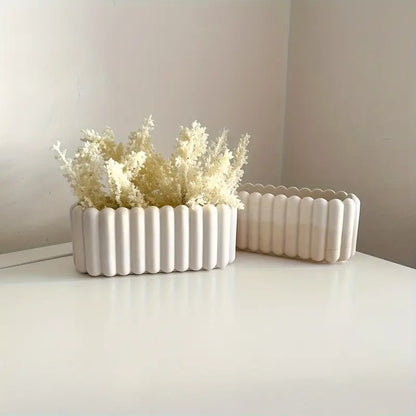 Strisce Nádoba pruhovaná univerzální z betonu oválný obdelník