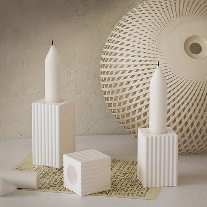 Candelabra 3 Držáky Sada na svícny vroubkované z beton