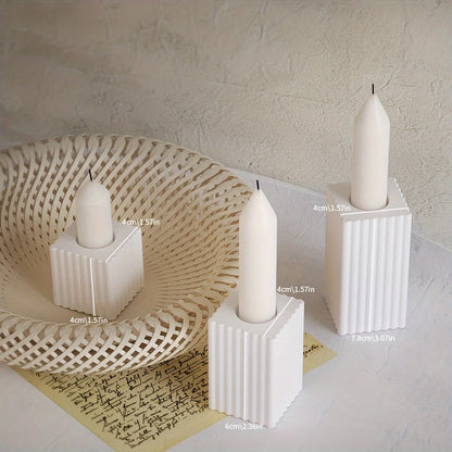 Candelabra 3 Držáky Sada na svícny vroubkované z beton