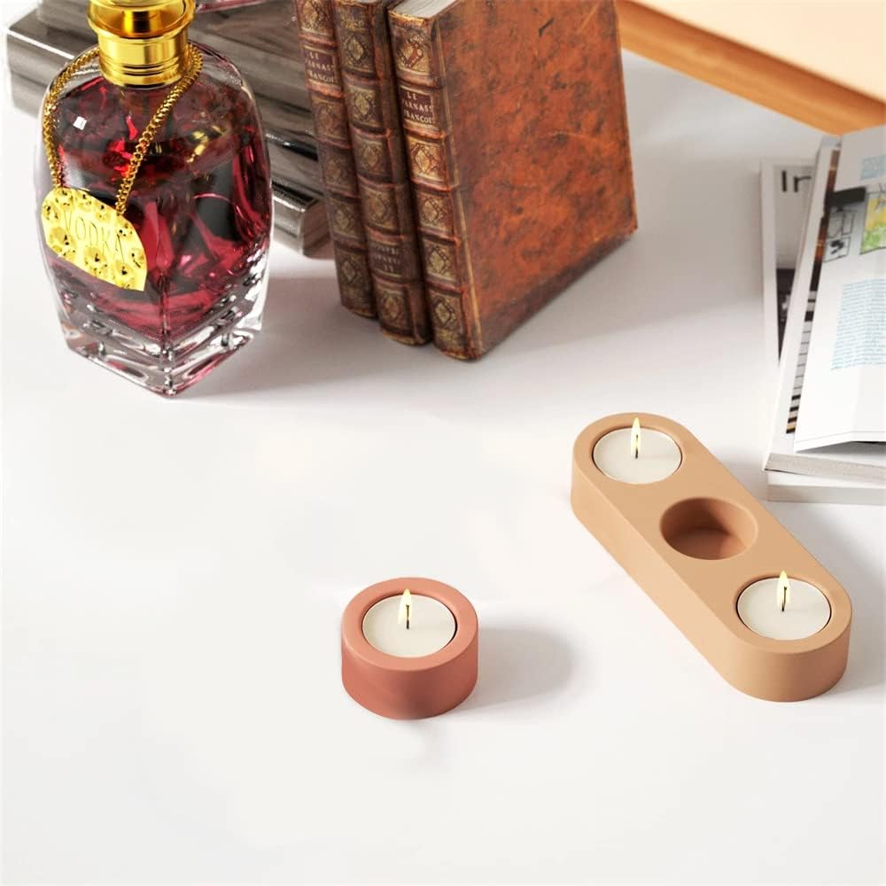 Lineup TRIO Sada 3+2+1 více-dutinových držáků na svíčku z betonu