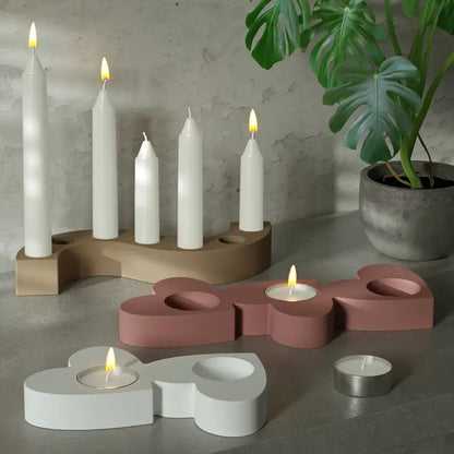 Cœurs connectés spojená Srdce svícen z betonu