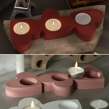 Cœurs connectés spojená Srdce svícen z betonu