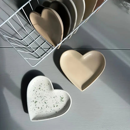 Plateau cœur Srdcový tácek ve tvaru srdce z betonu