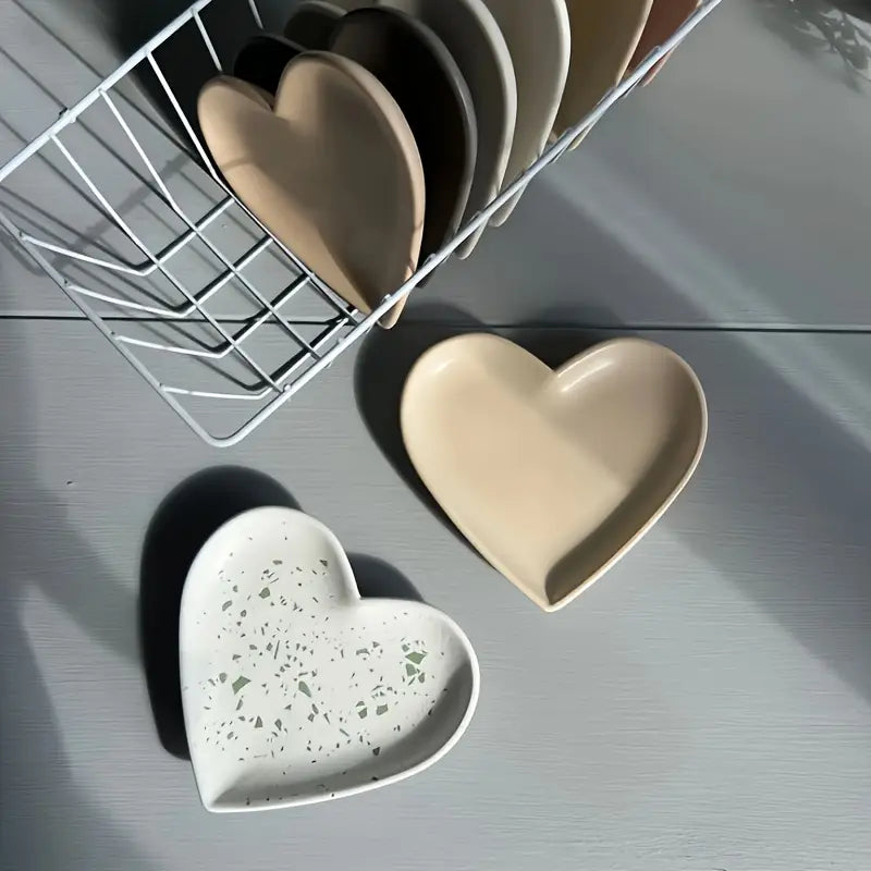 Plateau cœur Srdcový tácek ve tvaru srdce z betonu