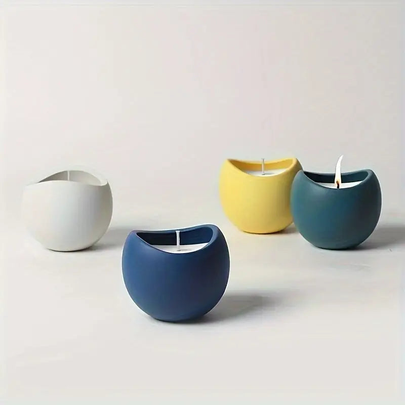 TulipJar Nádobka zaoblená se zavlněným okrajem z betonu