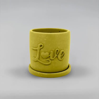 Récipient ,Love, Nádobka z betonu multifunkční + podtacek