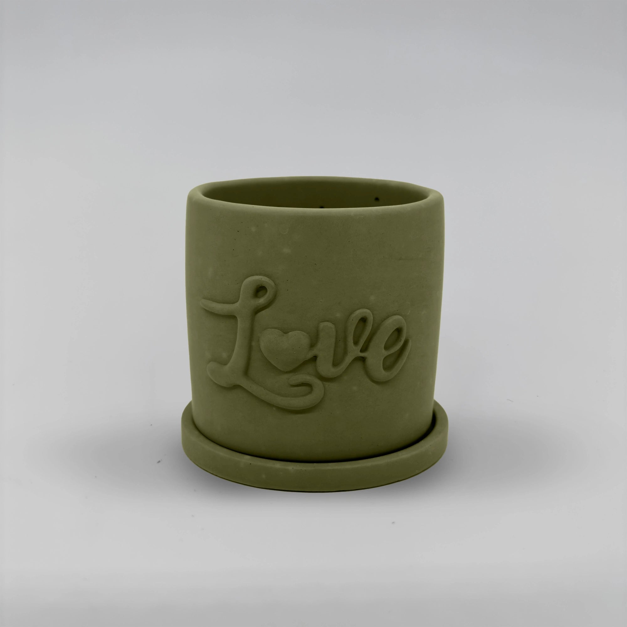 Récipient ,Love, Nádobka z betonu multifunkční + podtacek