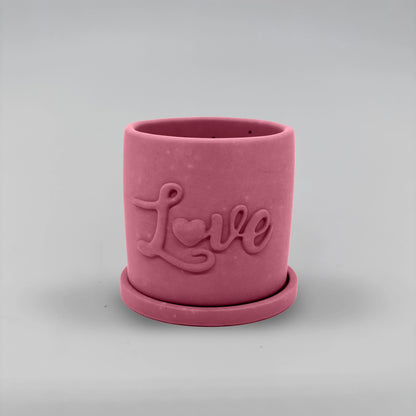 Récipient ,Love, Nádobka z betonu multifunkční + podtacek