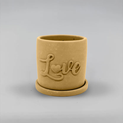 Récipient ,Love, Nádobka z betonu multifunkční + podtacek