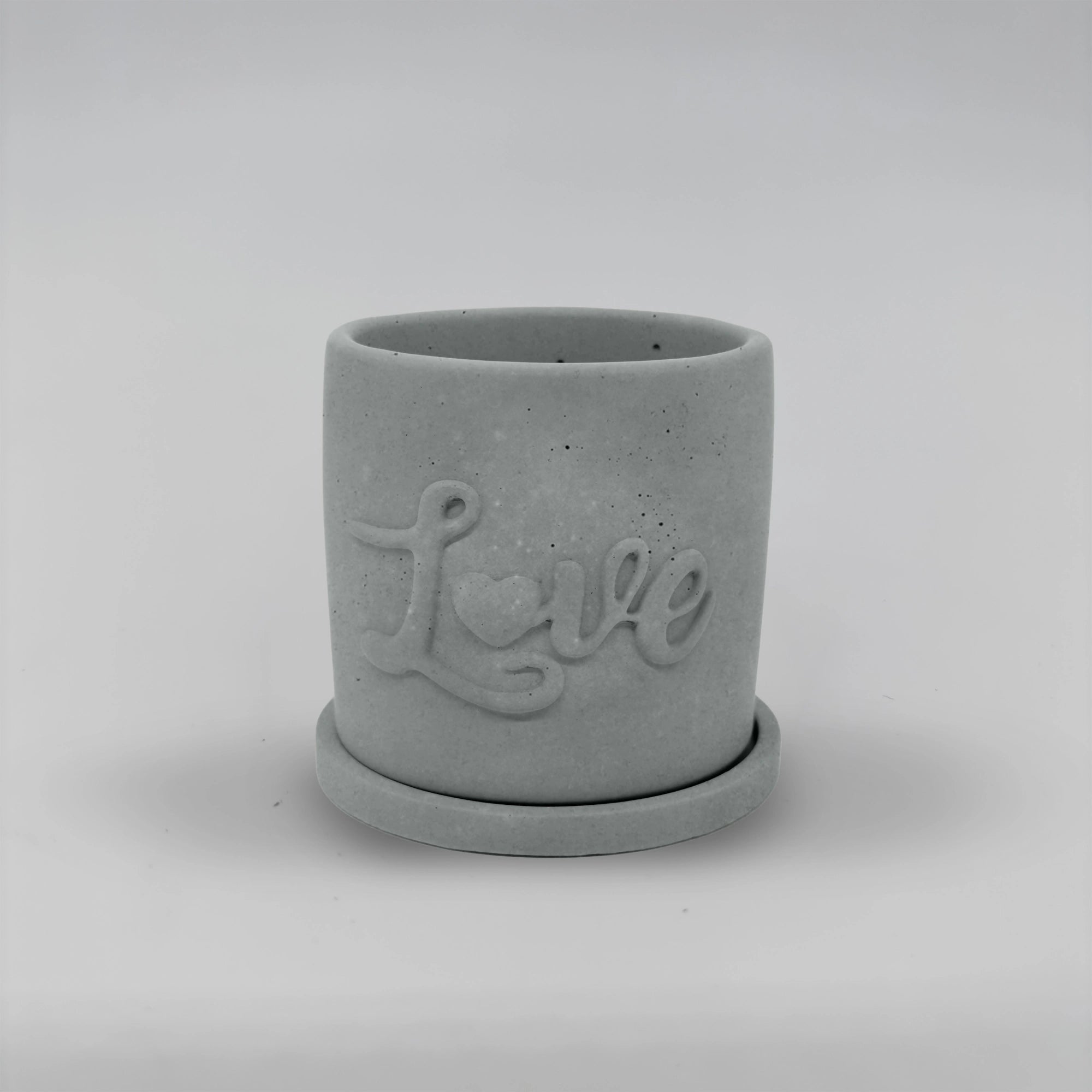 Récipient ,Love, Nádobka z betonu multifunkční + podtacek