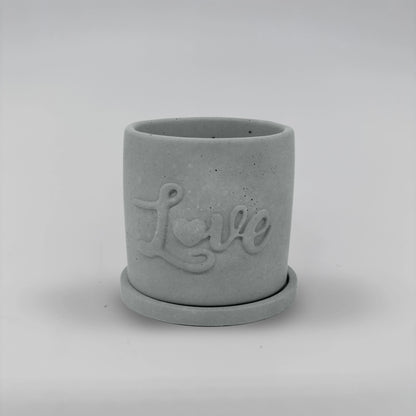 Récipient ,Love, Nádobka z betonu multifunkční + podtacek