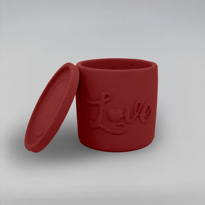Récipient ,Love, Nádobka z betonu multifunkční + podtacek