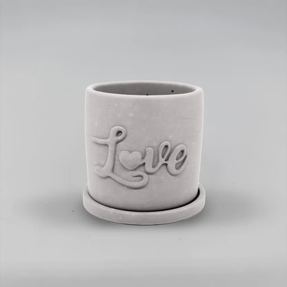 Récipient ,Love, Nádobka z betonu multifunkční + podtacek