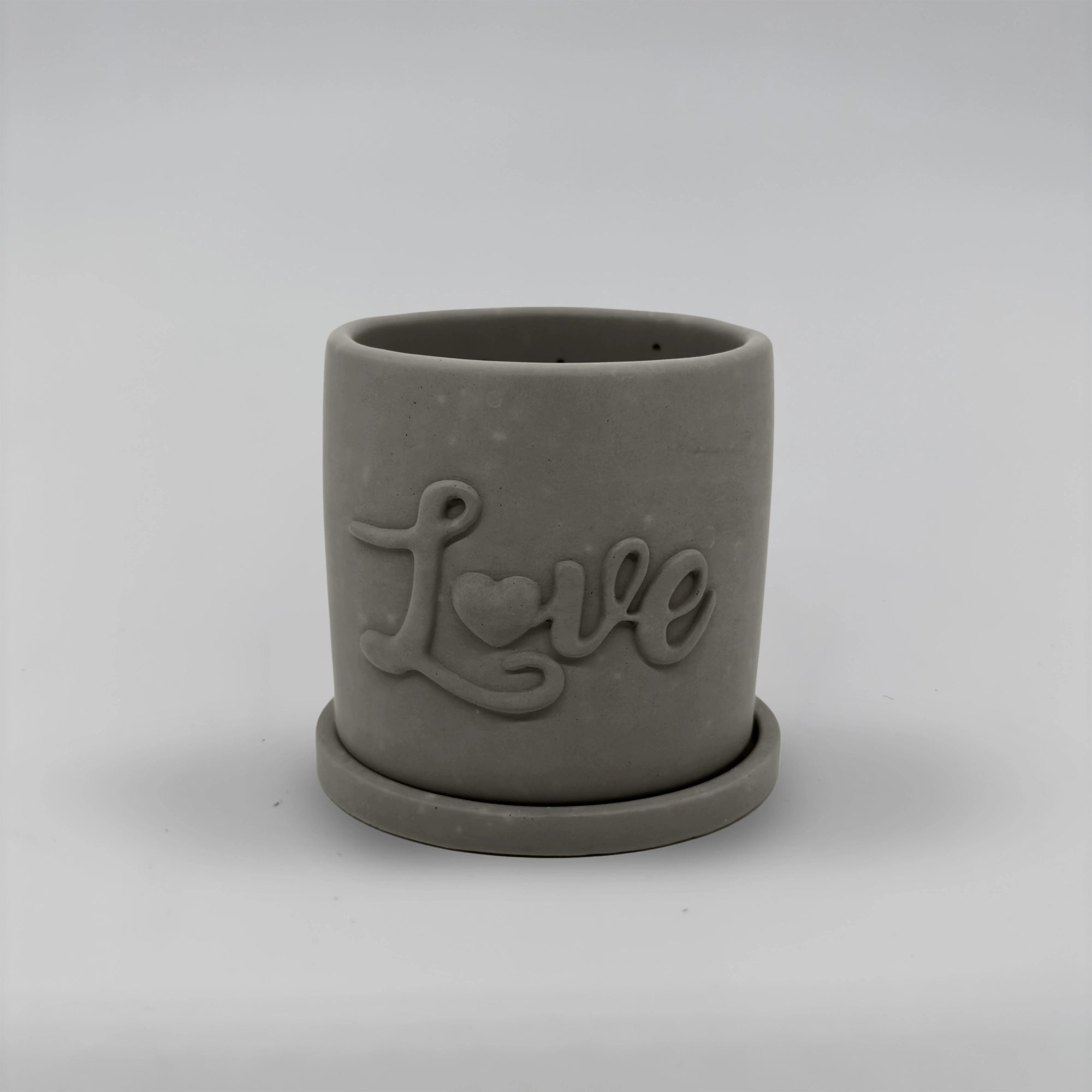 Récipient ,Love, Nádobka z betonu multifunkční + podtacek