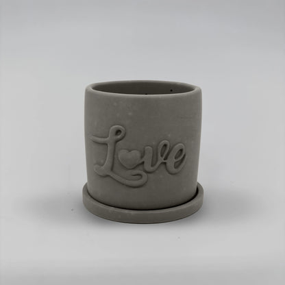 Récipient ,Love, Nádobka z betonu multifunkční + podtacek