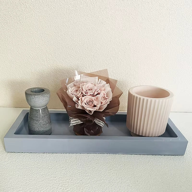 Base Tácek odkládací s okrajem z UHPC betonu obdélník 22x8cm