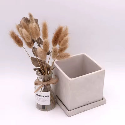 TheJar Cube Nádobka univerzální z UHPC betonu čtvercová + podtácek