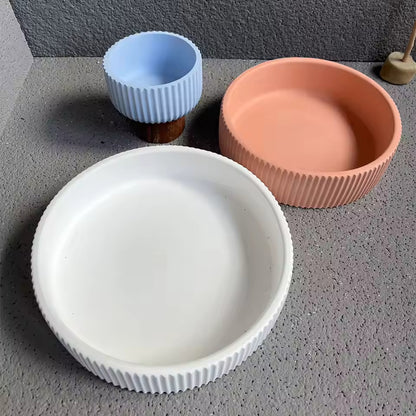 Carinis Mísa s plochým dnem s vroubkovaným okrajem z UHPC betonu kulatá