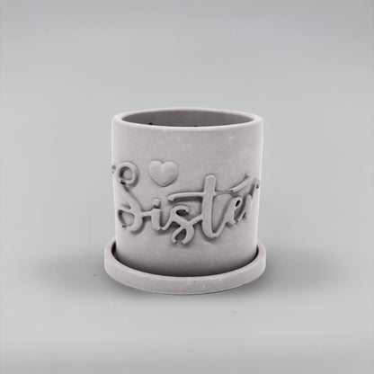 Récipient ,Sister, Nádobka z betonu multifunkční  + podtácek