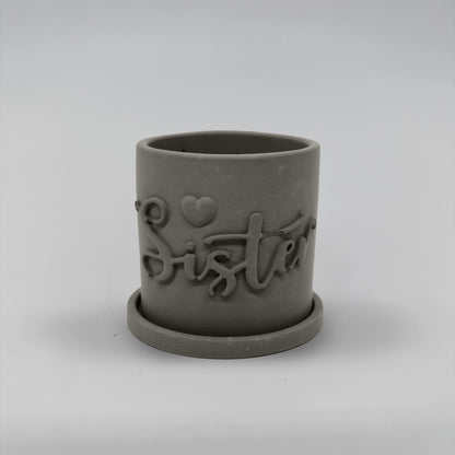 Récipient ,Sister, Nádobka z betonu multifunkční  + podtácek