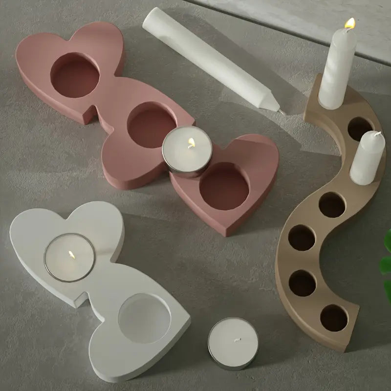 Cœurs connectés spojená Srdce svícen z betonu