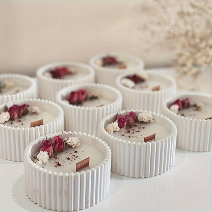 Vasculum 2 Nádobky vroubkované z betonu + obrácené víčko sada