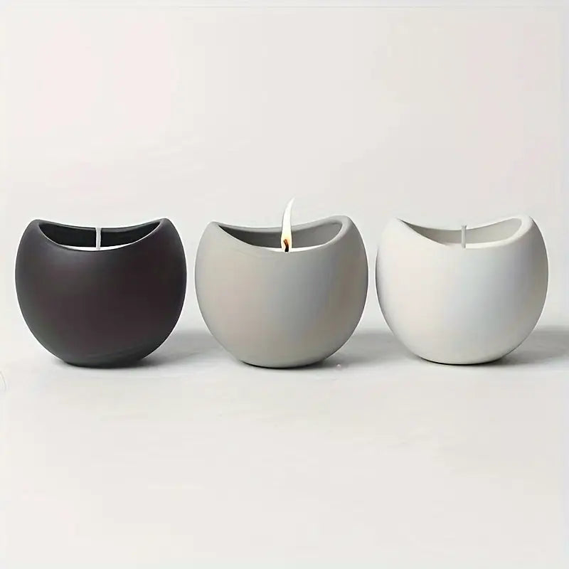 TulipJar Nádobka zaoblená se zavlněným okrajem z betonu