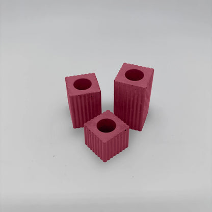 Candelabra 3 Držáky Sada na svícny vroubkované z beton