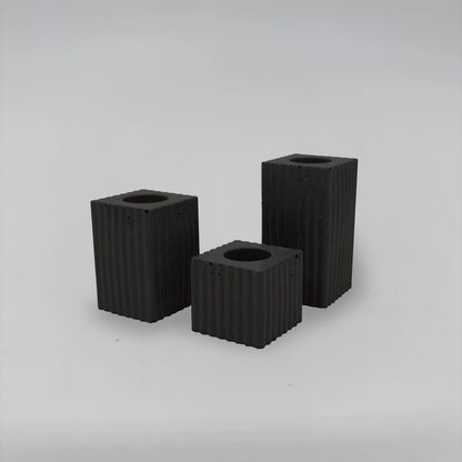 Candelabra 3 Držáky Sada na svícny vroubkované z beton