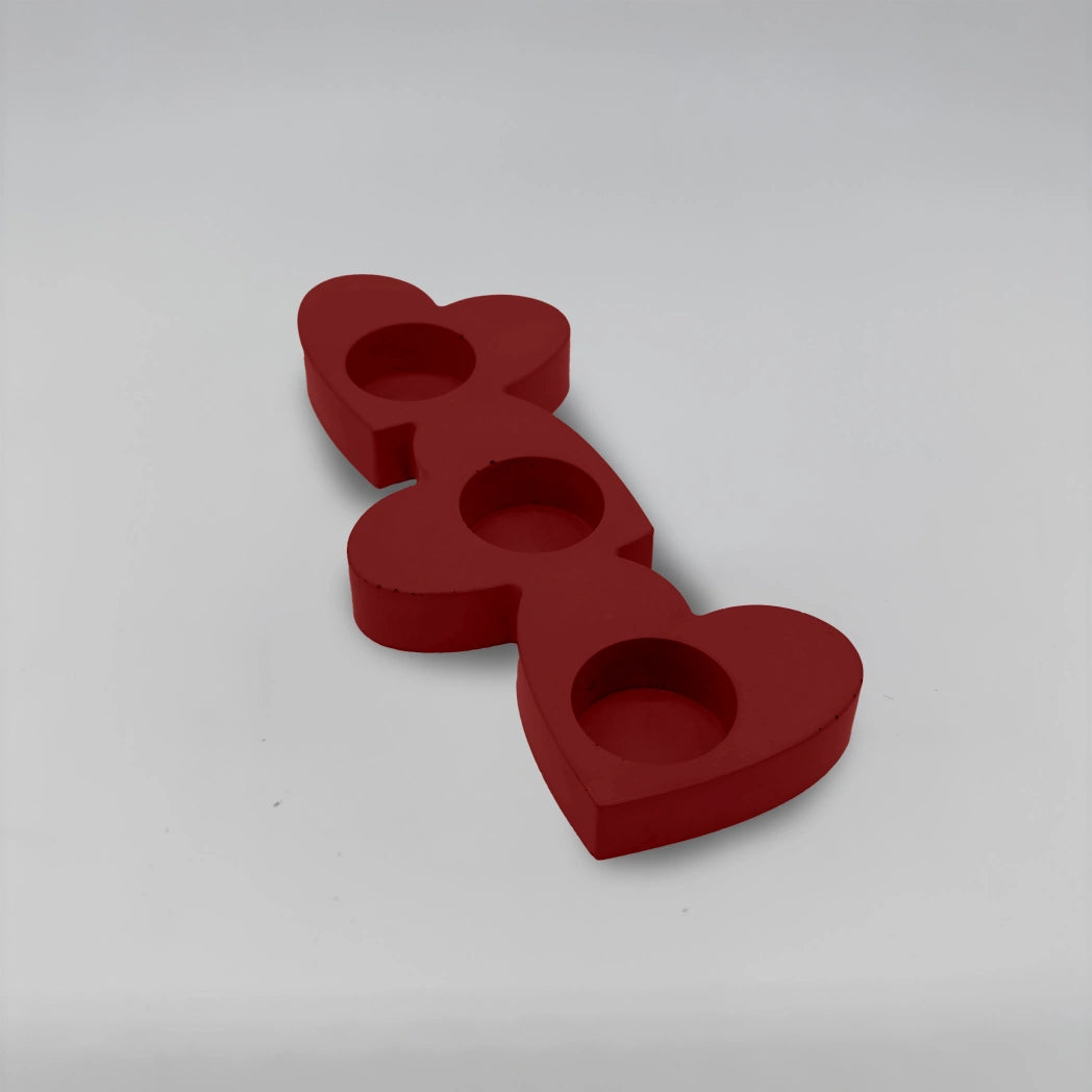 Cœurs connectés spojená Srdce svícen z betonu