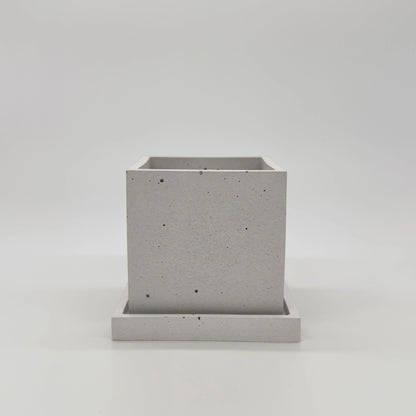 TheJar Cube Nádobka univerzální z UHPC betonu čtvercová + podtácek
