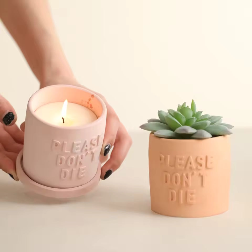 Récipient ,Please don't Die, Nádobka z betonu + podtácek