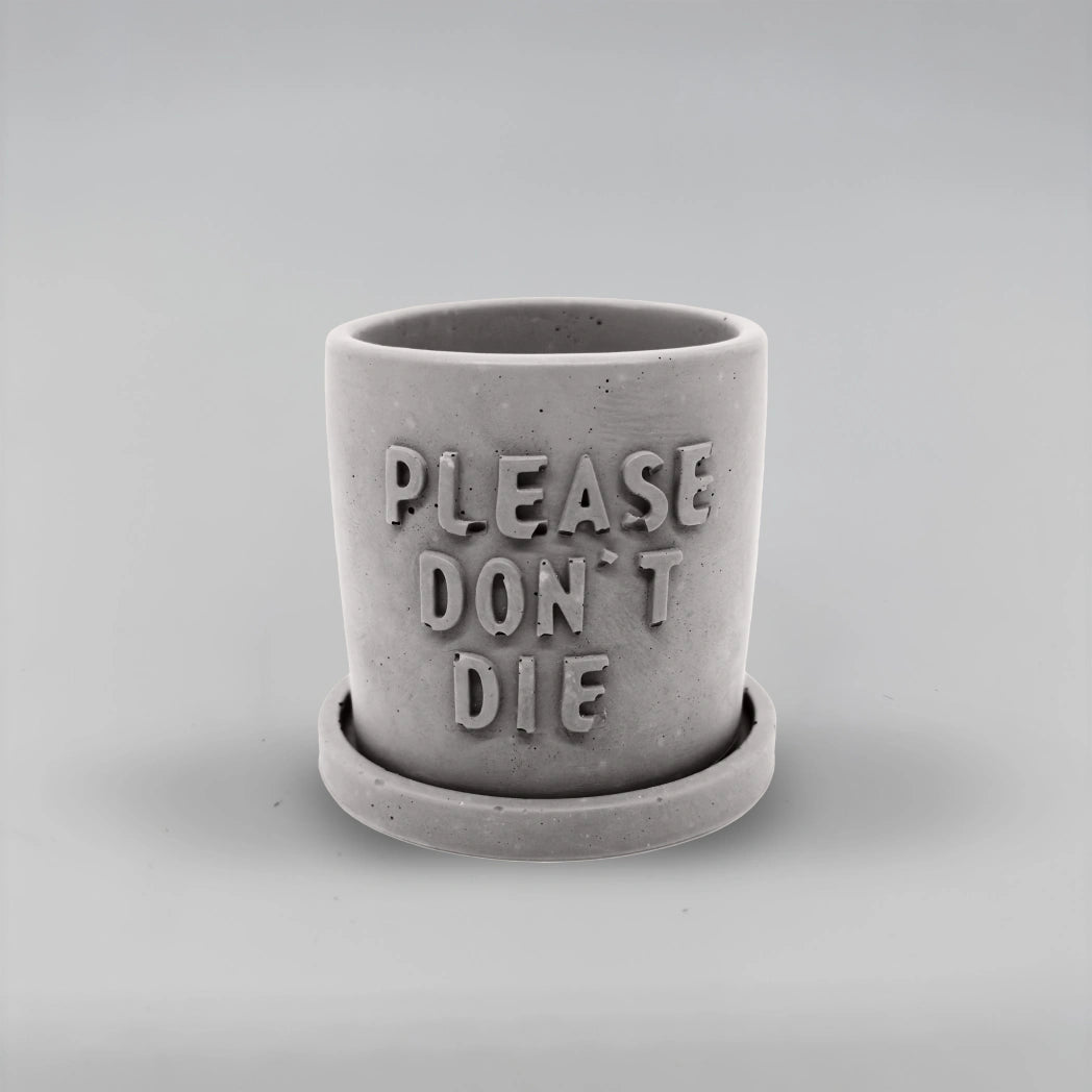 Récipient ,Please don't Die, Nádobka z betonu + podtácek