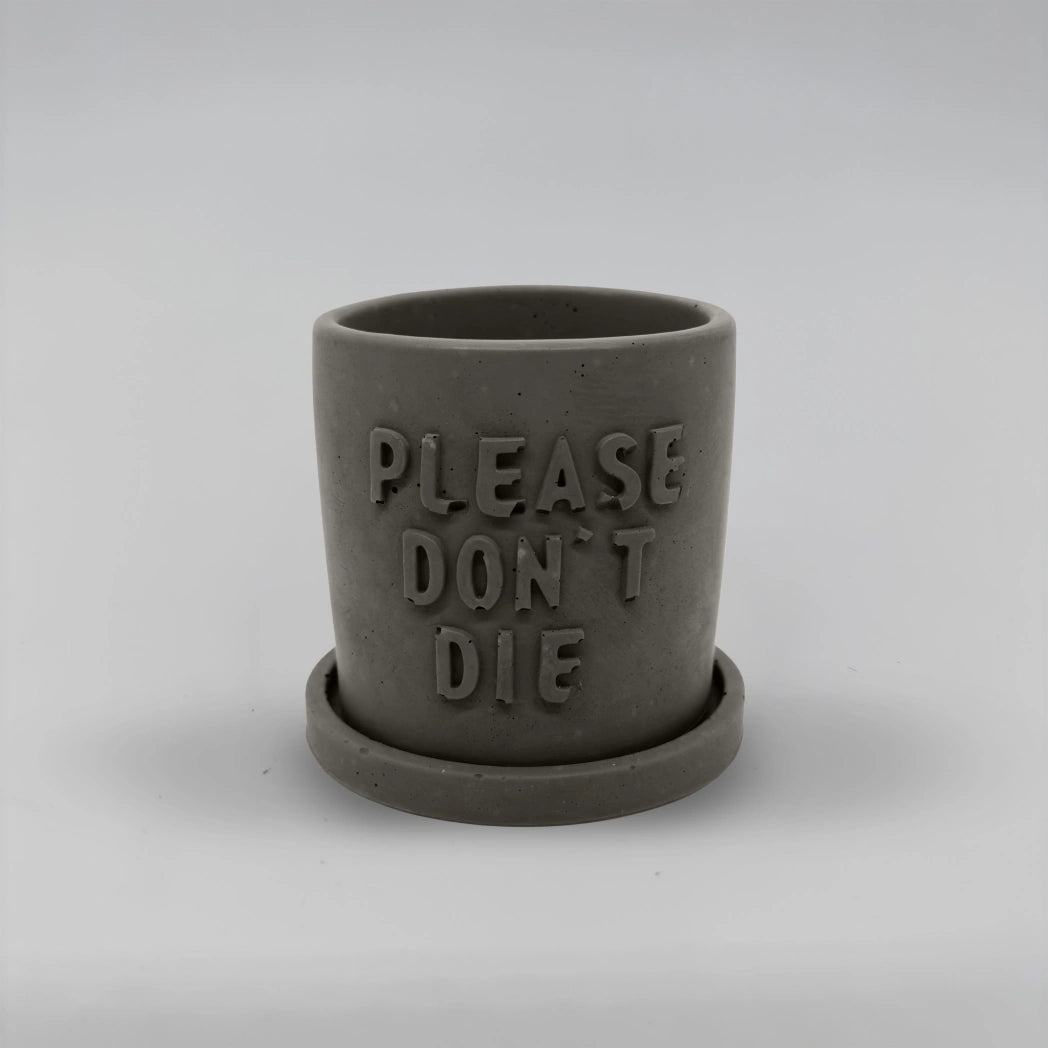 Récipient ,Please don't Die, Nádobka z betonu + podtácek