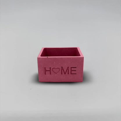 Pot ,HOME, Květináček malý s drenáží z betonu hranatý