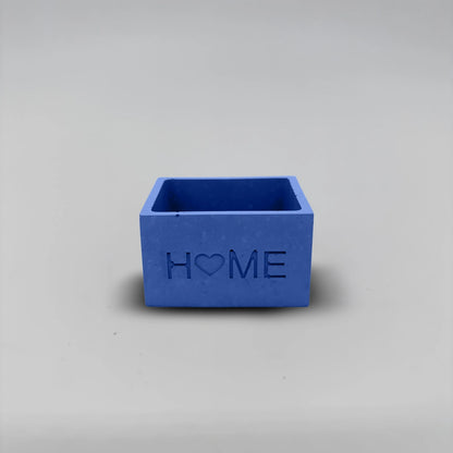 Pot ,HOME, Květináček malý s drenáží z betonu hranatý