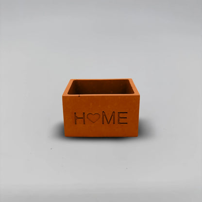Pot ,HOME, Květináček malý s drenáží z betonu hranatý