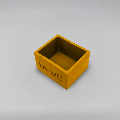 Pot ,HOME, Květináček malý s drenáží z betonu hranatý