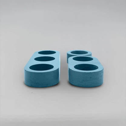 Lineup TRIO Sada 3+2+1 více-dutinových držáků na svíčku z betonu